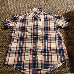 Boys Button Down Plaid Shirt New size large 10/12
